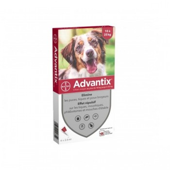 Advantix Pipetas Anti-parasitárias para Cão 10-25Kg (CX4 Pipetas)